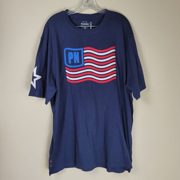 Parish Nation Embroidered Flag Short Sleeve T-Shirt Size 2X - Picture 3 of 11